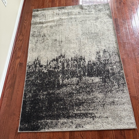 nuLOOM Alayna Abstract Waterfall Area Rug 4x6 Black & White - Picture 3 of 4